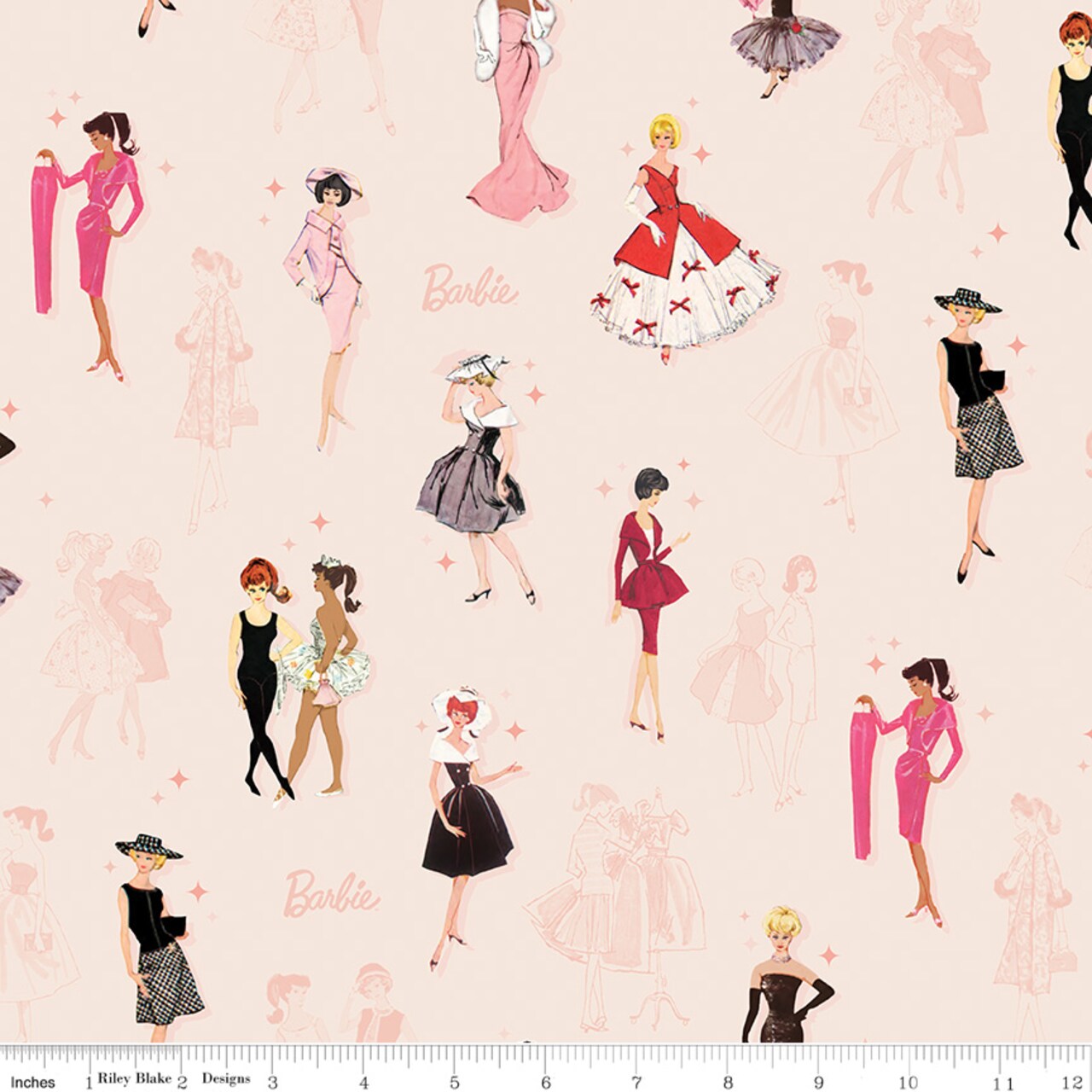 Main in Blush (cd16890-blush) | Barbie Vintage | Riley Blake Designs | Riley Blake